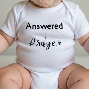New - Baby Onesie with Answered Prayer size 3-6 month